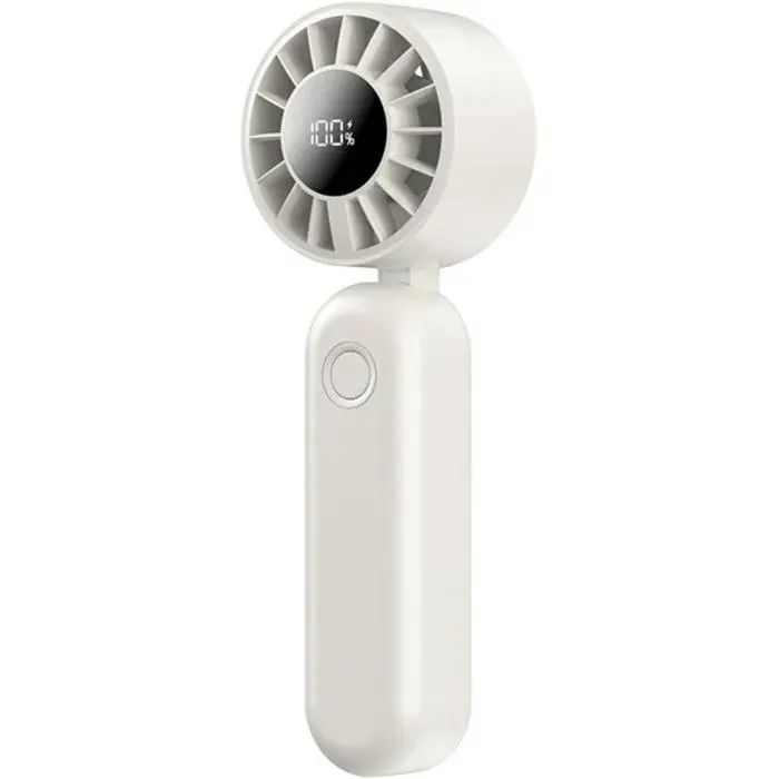 Mini Ventilateur Pliable Portable USB Affichage LED Numérique 5 Vitesses Silencieux Ventilateur de Poche Rechargeable