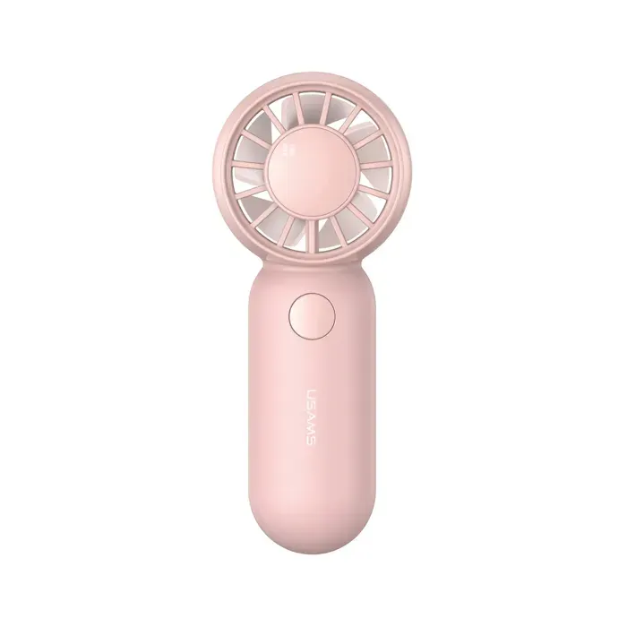 Mini Ventilateur Portable 3 Vitesses 500mAh Rechargeable USB-C Compact Usams Rose