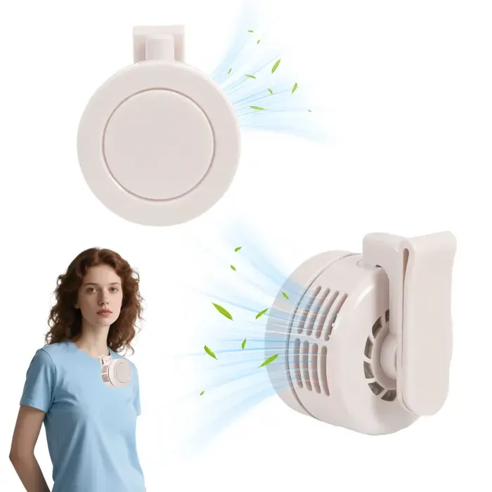 Mini Ventilateur Portable - 3 Vitesses - Mini clip de taille éventail - Pivotant 360° - Silencieux sans pales - Rechargeable USB