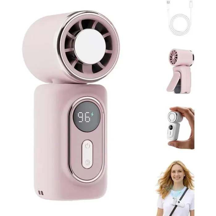 Mini Ventilateur Portable À Clip 3 En 1 Rechargeable Avec 5 Vitesses Flux DAir Réglable À 180 °Ventilateur Portable Ave[VV1016]