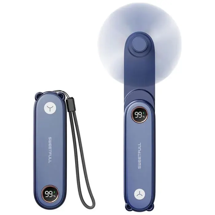 Mini ventilateur Portable à main avec écran LED USB Rechargeable pliable 3 en 1 lampe torche personnel