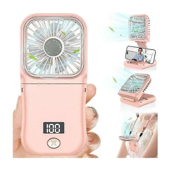 Mini ventilateur portable à main rechargeable par USB et pliable petit ventilateur portable à 3 vitesses puissant et idéal pour