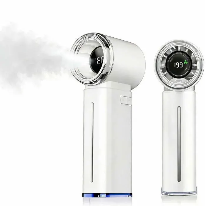 Mini Ventilateur Portable à Main Turbo Brumisateur avec Fonction pulvérisation Ventilateur de Poche Haute Vitesse - Batterie 3500mAh