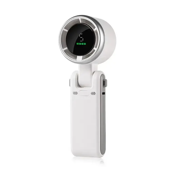 Mini Ventilateur Portable à Main Turbo Réglable en Vitesse Batterie Rechargeable Affichage LED pour Femmes Hommes Voyage Camping