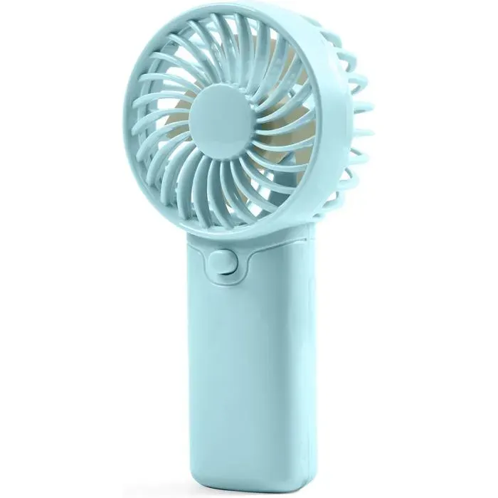 Mini Ventilateur Portable à Piles – Fonction Mains Libres & Poignée – Vent Puissant & Silencieux – Pour Bureau Sport Voyage