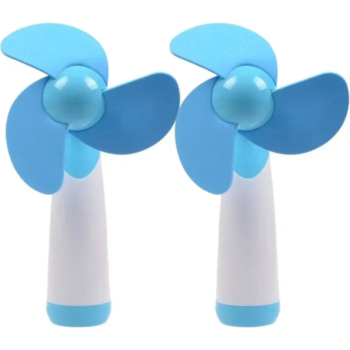 Mini ventilateur portable à piles pales en mousse souple idéal pour la maison et les voyages (lot de 2).
