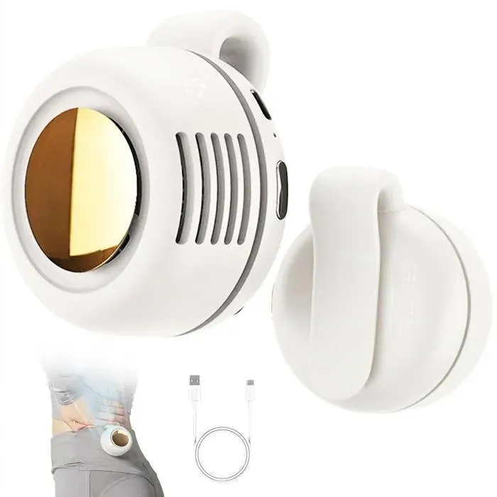 Mini Ventilateur Portable à Pince Rotatif 360° 3 Vitesses pour Chemise et Taille Voyage et Bureau - Blanc