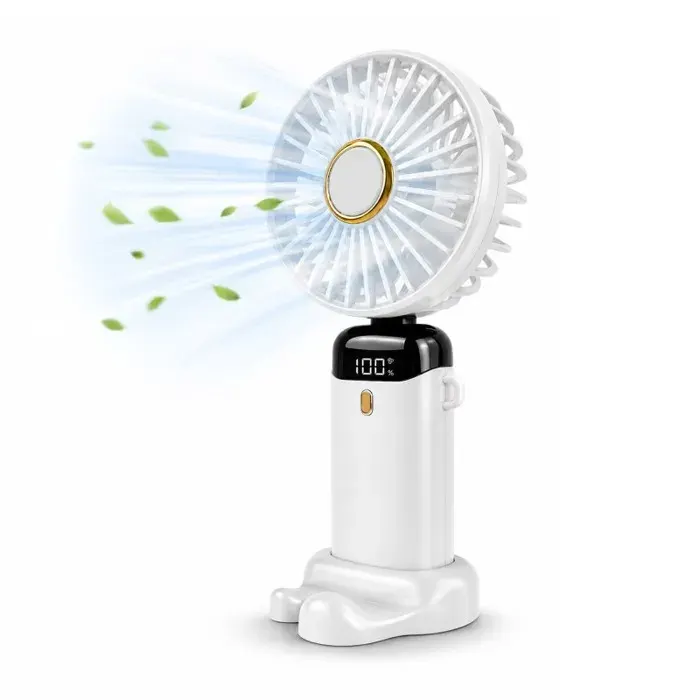Mini ventilateur portable - Générique - Pliable - Sans fil - Ultra-léger - Blanc