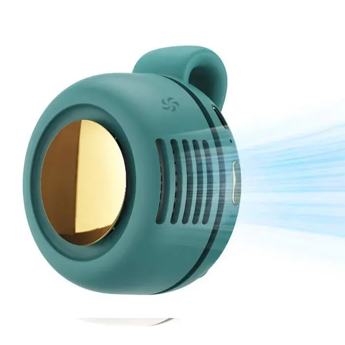Mini Ventilateur Portable - HANDEIU - Rechargeable USB - 3 Vitesses - Clip Pivotant 360° - Vert