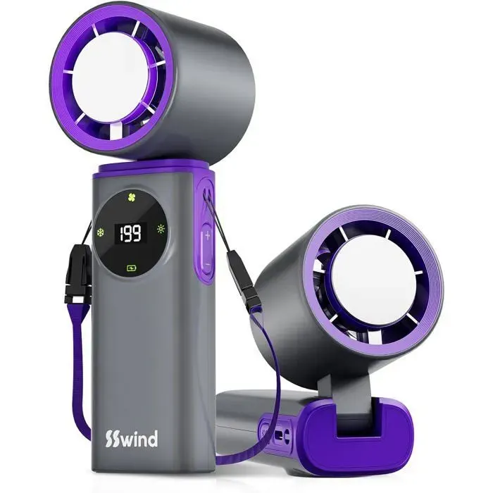 Mini ventilateur portable - plaque de refroidissement réglage continu de la température affichage LED pliable idéal pour SANPIE
