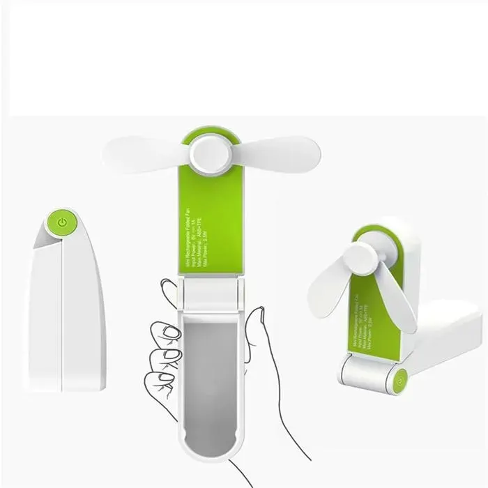 Mini Ventilateur Portable Portable Usb Personnel Ventilateurs Rechargeables Poche Pliable RéGlable Ventilateur De Vitesse Du(vert)