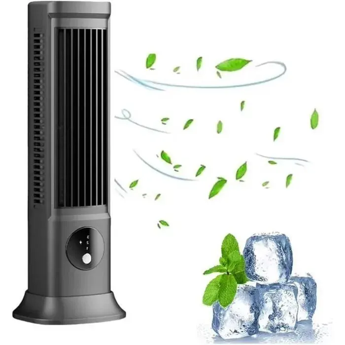 Mini ventilateur portable rechargeable 3 vitesses ventilateur compact longue autonomie USB gris pour bureau maison voyage