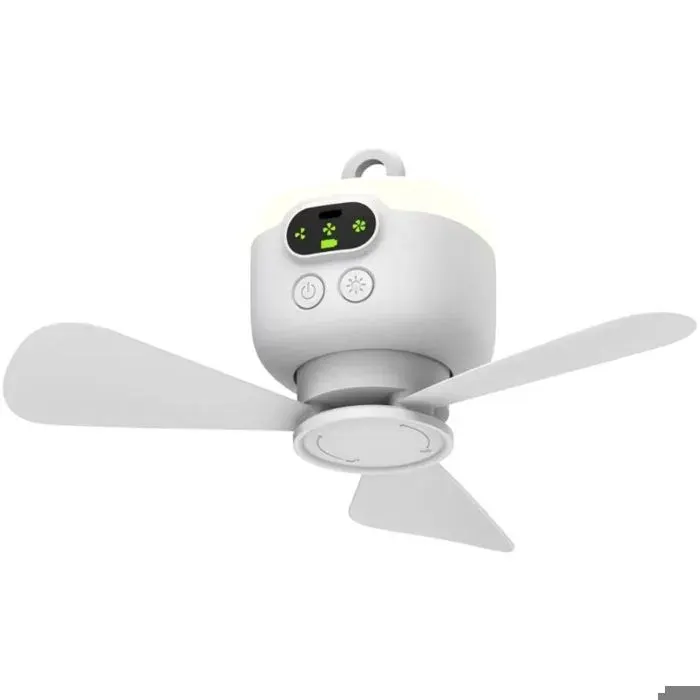 Mini ventilateur portable rechargeable 8000 mAh – 4 vitesses – Télécommande incluse – Pales amovibles – Pour extérieur – USB-C