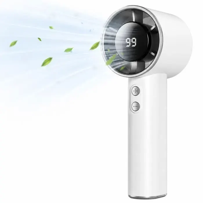 Mini ventilateur portable - TECHTA - TECHTA Mini Ventilateur Portable - 3000mAh - 1–99 vitesses - Écran LED — coloris Blanc