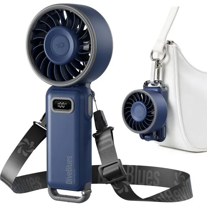 Mini Ventilateur Portable Turbo 100 Vitesses 74m/s Pliable 4en1