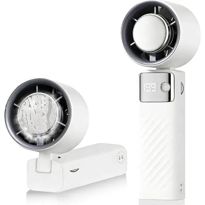 Mini ventilateur portable - ULISEM - Pack 2 - 5000 mAh - 199 vitesses - 16 h dautonomie