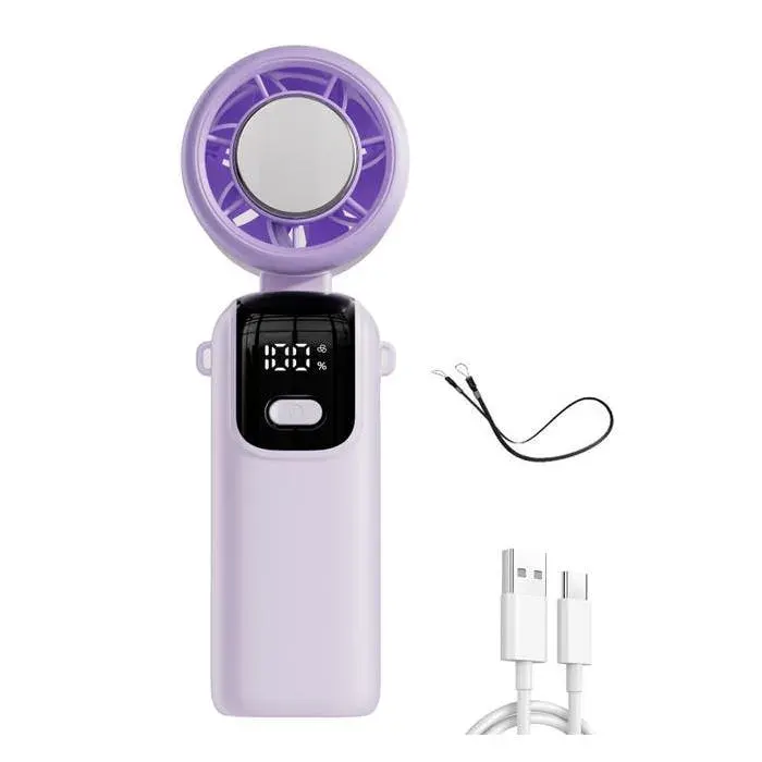 Mini Ventilateur Portable USB 4000 mAh Rechargeable 29000 tr/min Affichage LED 6 Vitesses Autonomie 6 h – Refroidissement à Mai