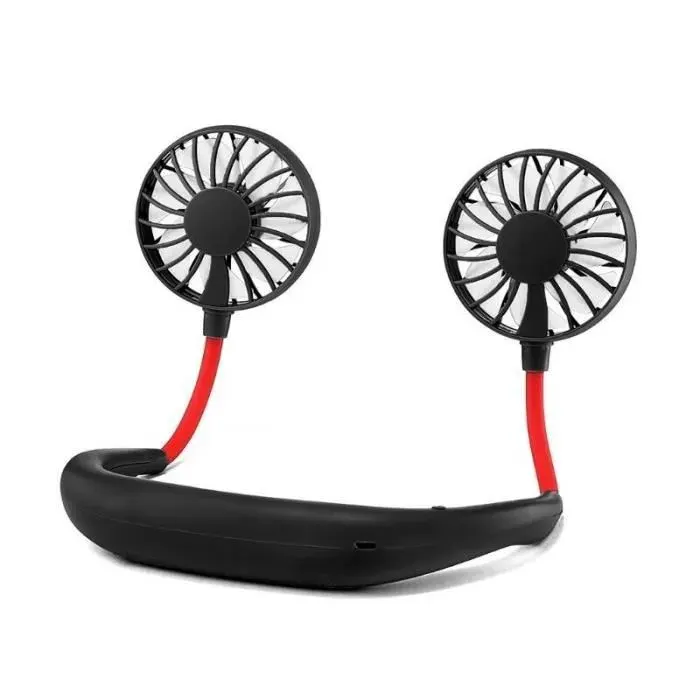 Mini Ventilateur Portable Usb Rechargeable - Noir Et Rouge