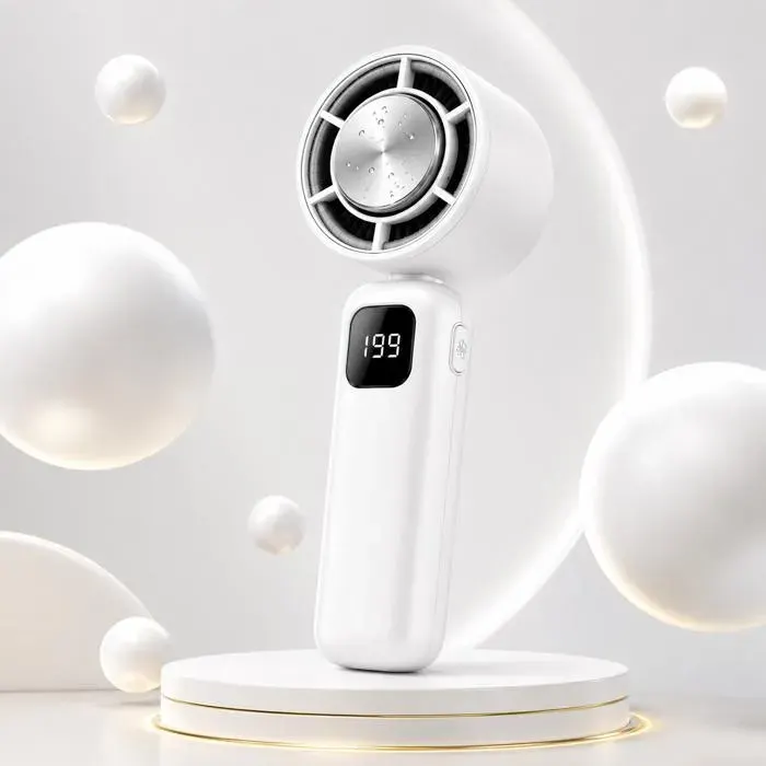 Mini Ventilateur Portable USB Rechargeable - Turbo 2026 - Refroidissement Semi-Conducteur - 5 Vitesses - Silencieux
