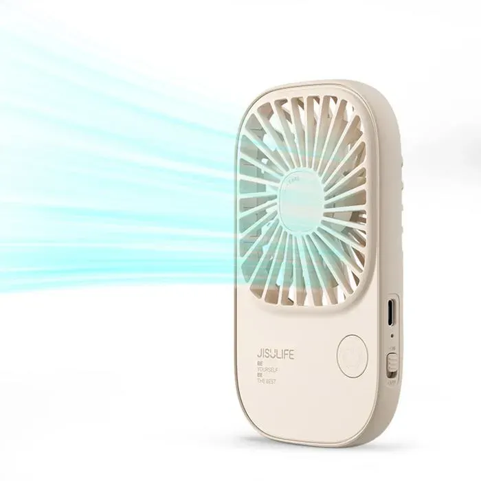 Mini Ventilateur Portable Ventilateur de Poche Ventilateur de Poche Rechargeable USB Vitesses avec 3 Vitesses Marron