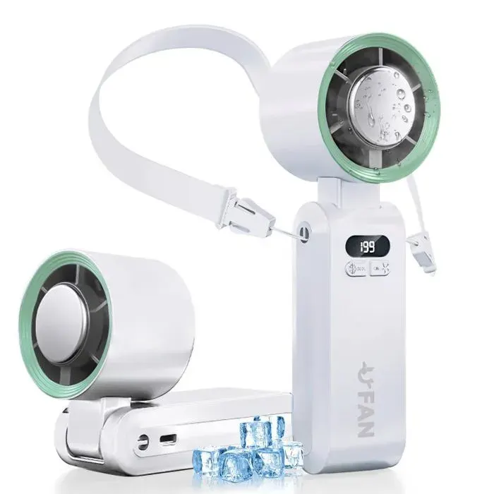 Mini Ventilateur PortableVentilateur a Main Avec écran LEDrefroidissement1-199 vitesses 5000mAh Batterie Turbo Ventilateur