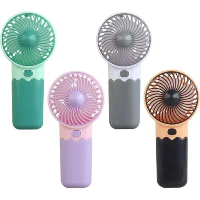 Mini Ventilateur Portatif - 13 x 68 x 35 cm - Fonctionne avec 2 piles AA - Pour Voyage Plage Camping Bureau - Lot de 4