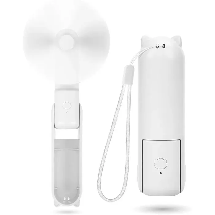 Mini ventilateur portatif 3 vitesses rechargeable silencieux [9 à 15 heures de fonctionnement]blanc