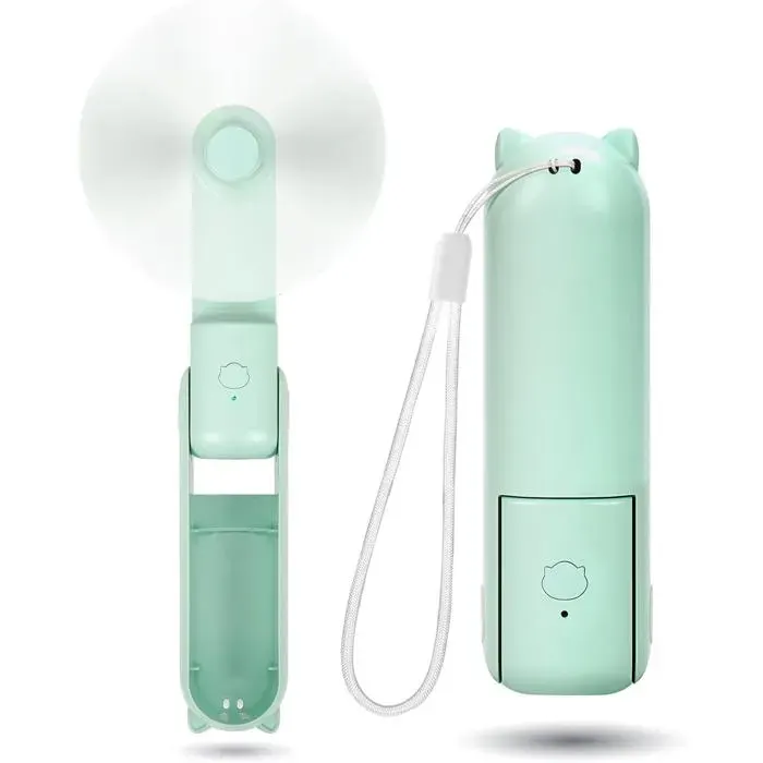 Mini ventilateur portatif 3 vitesses rechargeable silencieux [9 à 15 heures de fonctionnement]vert