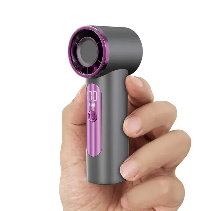 Mini-ventilateur portatif - GRANDSALEY - Turbo - Rechargeable USB‑C - Compact 106 mm - Débit 135 m/s