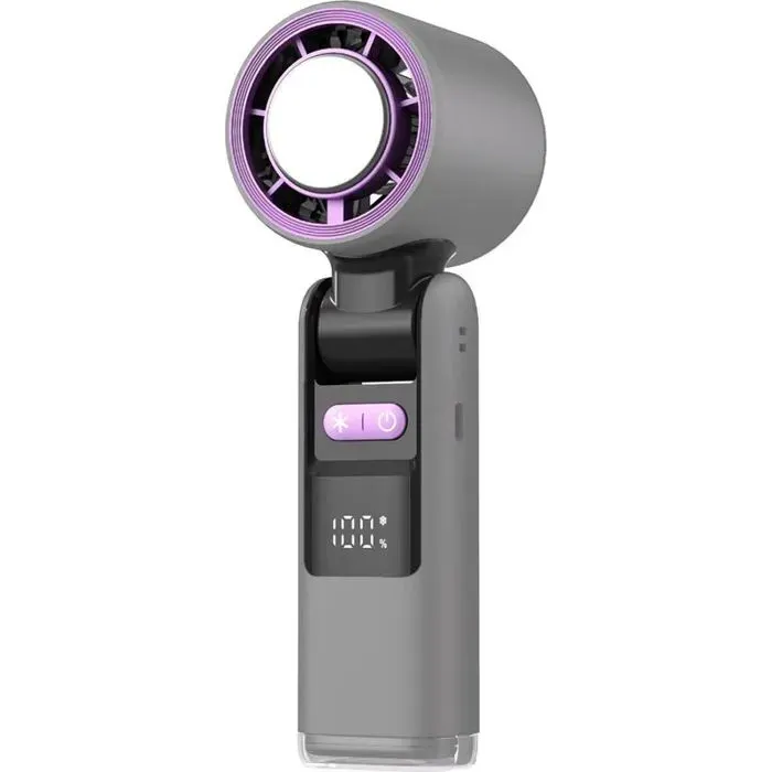 Mini Ventilateur Refroidissant Portable USB 4000 mAh avec Plaque de Refroidissement-Gris