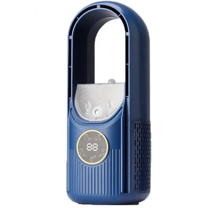 Mini ventilateur sans pales rafraîchissant à brume USB 6 vitesses moteur sans balais sortie d’air arche minuterie 1-6h veilleuse