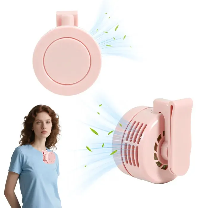 Mini ventilateur silencieux sans pales portable - 3 Vitesses - Pivotant 360° - Rechargeable USB - Mini Ventilateur Portable - Rose