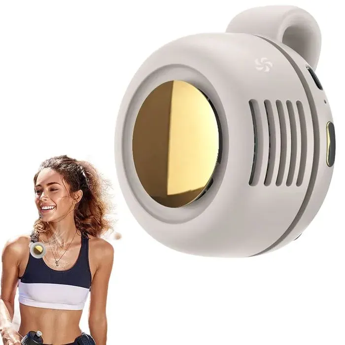 Mini ventilateur tour de cou à clip 3 vitesses sans pales 360° rotatif USB Meoiruery
