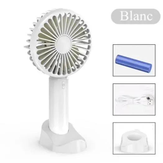 Mini Ventilateur - USB - Portable - 3 Vitesses - Silencieux - Rechargeable