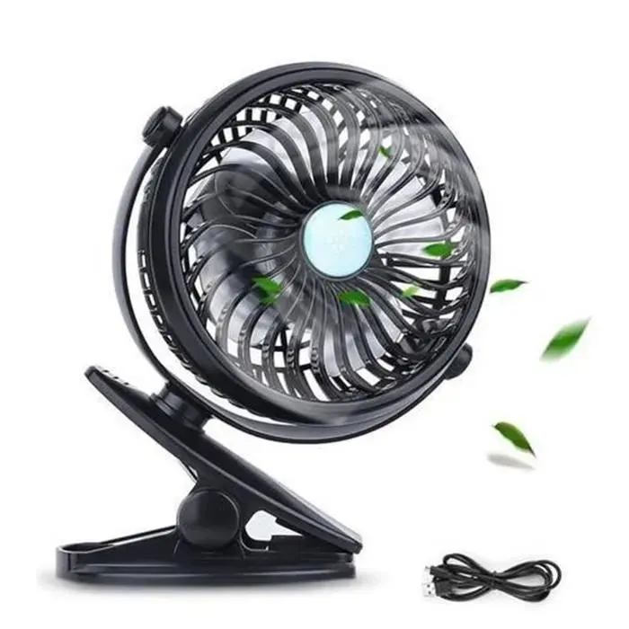 Mini Ventilateur Usb Portable Rechargeable 3 modes Rotation de 720° Pour Bébe/Enfant en été Chaude pour Maison Bureau Voiture