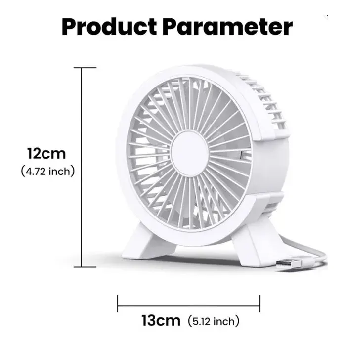 Mini Ventilateur USB Rechargeable Portable Silencieux de Bureau Ventilateur Compact 5V pour Ordinateur Maison Étudiant Dortoir