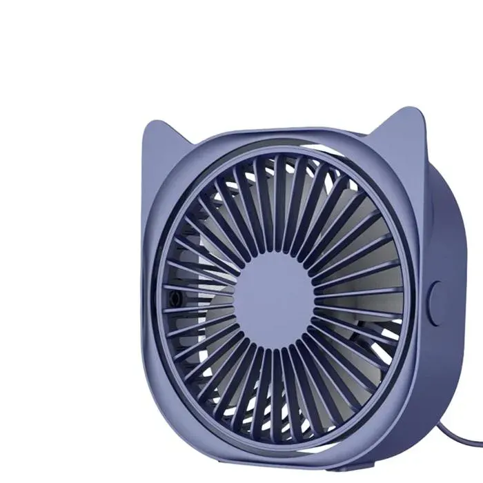 Mini ventilateur USB rotatif à 360° silencieux portable et personnel idéal pour le bureau (bleu)