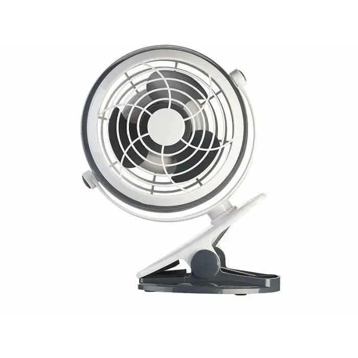 Mini ventilateur USB - Sichler - Ø 127 cm - Pince de fixation - Alimentation USB ou piles - Silencieux 35 dB
