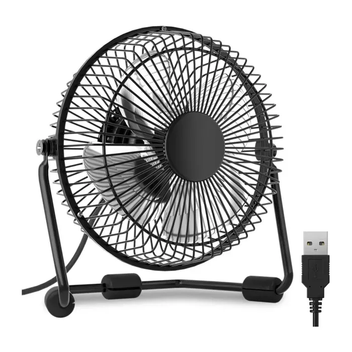 Mini ventilateur USB silencieux 4 pouces - Ventilateur en fer noir 4 pouces VENTILATEUR