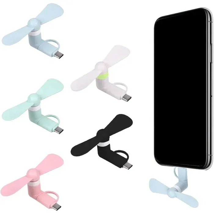 Mini VentilateurPetit Ventilateur5 Pièces Mini Ventilateur Universel De Type CFlexible Power Bank2 En 1 SilencieuxUSB Pour T