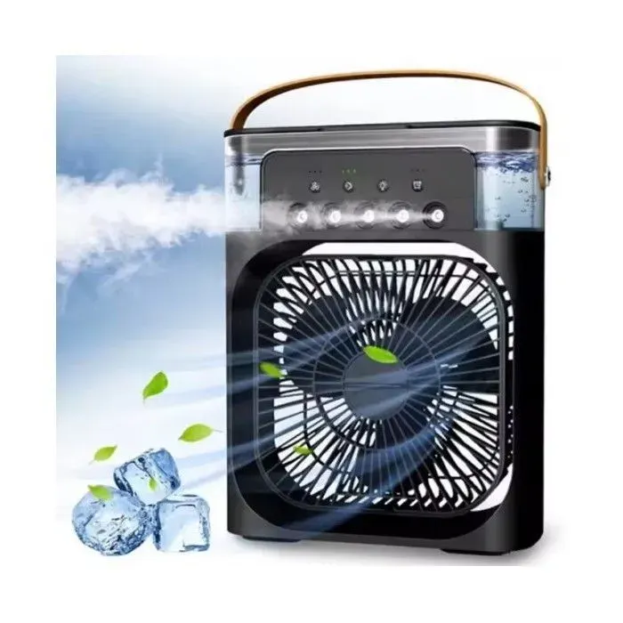 Mini Ventilateurr d’Air Portable 10W Réservoir 500 ml Humidificateur 3 Vitesses 3 Brumes LED 7 Couleurs USB-C