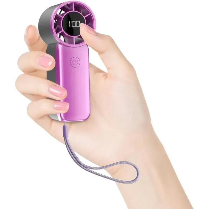Mini VentilateurVentilateur Portable Rechargeable avec Batterie 3600 mAh1-100 niveaux de vitesse réglables[violet-gris]