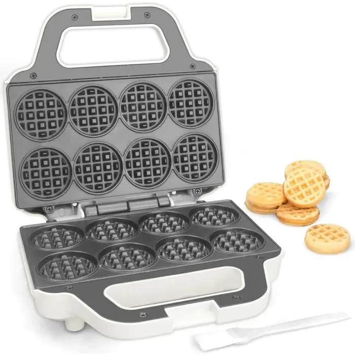 Mini Waffle Maker Fer À Gaufres Pour Enfants Fait Des Petites Gaufres De 8 X 5Cm Petit Gaufrier Compact Et Facile À Utiliser