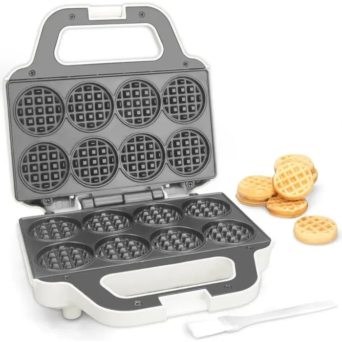 Mini Waffle MakerFer À Gaufres Pour EnfantsFait Des Petites Gaufres De 8 X 5CmPetit GaufrierCompact Et Facile À UtiliserBlanc — coloris Blanche