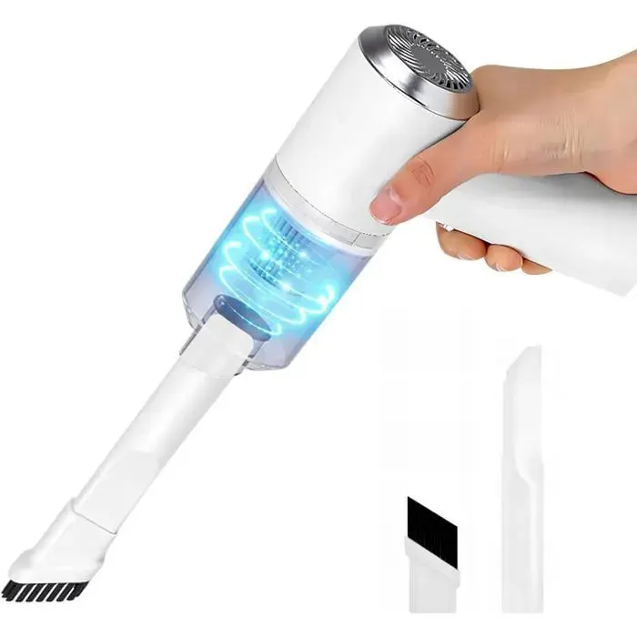 MiniAspirateurÀMainSansFil6000Pa120WPetitAspirateurDeVoiturePortablePuissantPourVoitureCuisineBlanc Label