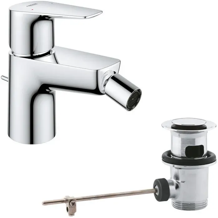 Mitigeur monocommande Bidet GROHE Start Edge - Tirette de vidage - Mousseur économique deau - Chromé