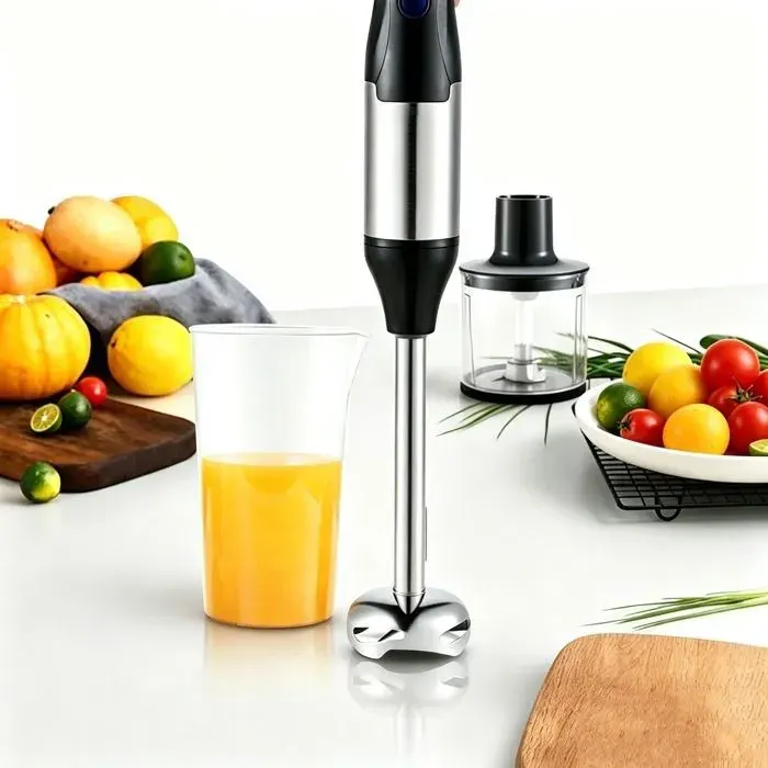Mixeur - 1000 W - Mixeur plongeant 4 en 1 - Idéal pour préparer des purées pour bébé des jus des sauces des soupes etc. — coloris Noir