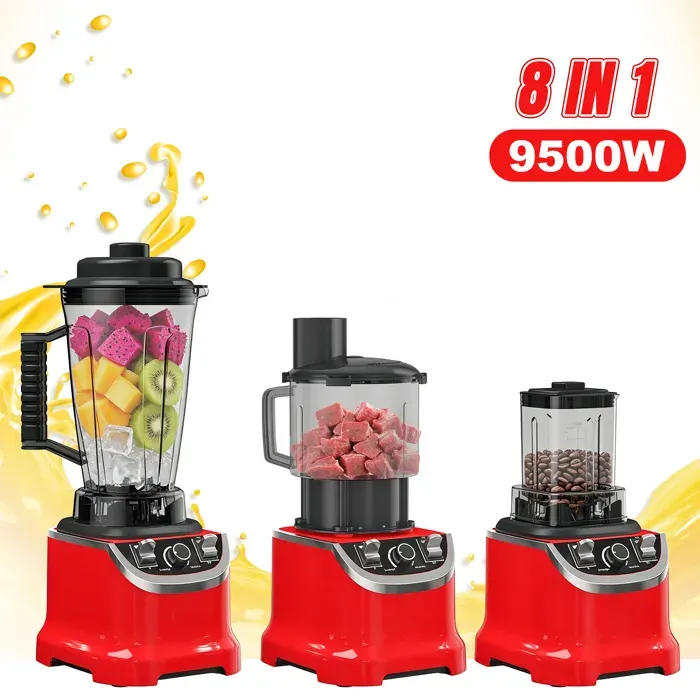 Mixeur 8 en 1 9500 W grande capacité de 3 L 32000 tr/min protection contre la surchauffe sans BPA.