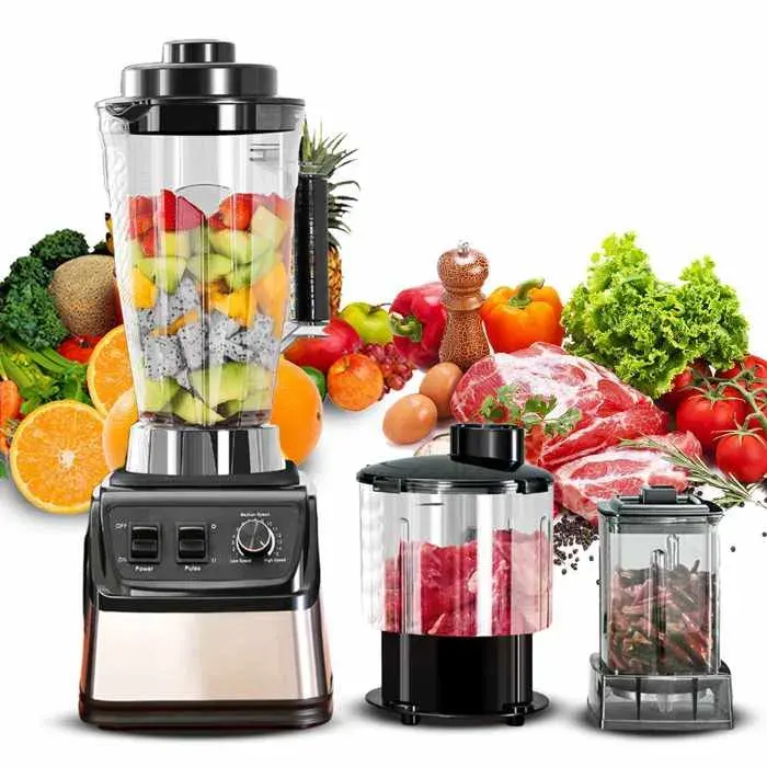 Mixeur 9500 W - uverbon - Robot culinaire 3 en 1 - Extracteur de jus hachoir broyeur