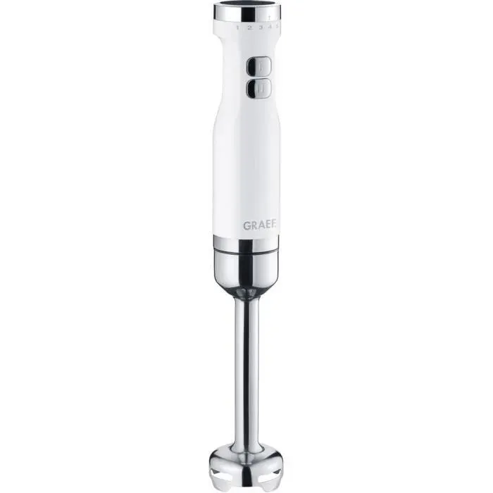 Mixeur à main Graef HB501EU 800 W avec fouet et fonction turbo - Blanc